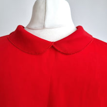 Load image into Gallery viewer, Vintage St Michael Blouse Bright Red Peter Pan Collar UK 12 Fits 8 10 Shirt 80s
