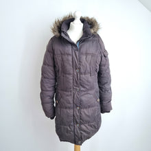 Load image into Gallery viewer, Mantaray Puffer Coat Grey  UK 14 Faux Fur Hooded Padded Winter Pockets Jacket
