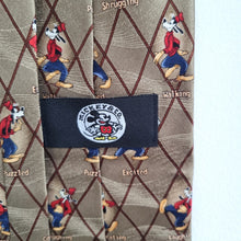 Load image into Gallery viewer, Disney Goofy Silk Tie Mickey &amp; Co Character Pose Novelty Vintage Cartoon Necktie
