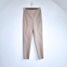 Load image into Gallery viewer, Zara Faux Leather Trousers Small Beige Neutral Leggings High Rise Slim Fit Work
