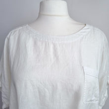 Load image into Gallery viewer, M&amp;S 100&amp; Linen Blouse UK 24 White Short Sleeves Top Casual Plus Size Work Tee
