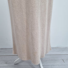 Load image into Gallery viewer, COS Knitted Maxi Skirt Beige Cream Ribbed Straight Slit Elastic Waist Large
