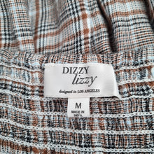 Load image into Gallery viewer, Dizzy Lizzy Smock Top Medium Tartan Check Babydoll Blouse Peasant Plaid Cotton
