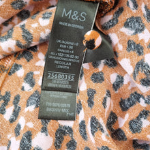 Load image into Gallery viewer, M&amp;S x Ghost Tea Dress Midi Leopard Print Brown Button Down Long Sleeves NEW 8
