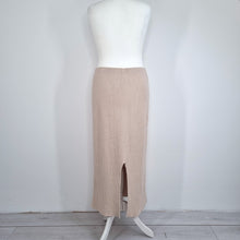 Load image into Gallery viewer, COS Knitted Maxi Skirt Beige Cream Ribbed Straight Slit Elastic Waist Large
