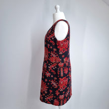 Load image into Gallery viewer, Laura Ashley Dress Tapestry Shift UK 16 Navy Red Paisley Lined Work Sleeveless
