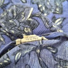Load image into Gallery viewer, Vintage Monsoon Top Indian Block Print Blue Button Down Floral Boho Hippie 12 14
