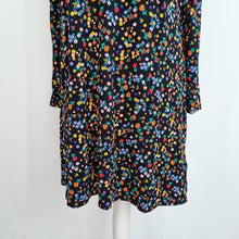 Load image into Gallery viewer, Marks &amp; Spencer Dress Jersey UK 24 Black Ditsy Floral Print Smock Tunic Casual
