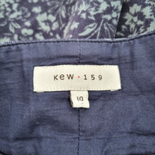 Load image into Gallery viewer, Kew Corduroy Tulip Skirt UK 10 Ditsy Floral Button Cotton Stretch Blue Pockets
