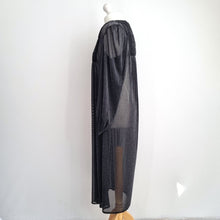 Load image into Gallery viewer, Zara Lurex Kaftan Dress Sparkly Sheer Midi Black Long Sleeves Party Boho Medium
