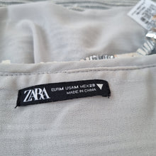 Load image into Gallery viewer, Zara Silver Sequin Top Crop Camisole Metallic Lined Party Festival Medium
