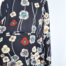 Load image into Gallery viewer, Marks &amp; Spencer Blouse Floral Print Plus Size 22 Black Long Sleeves Smock Top
