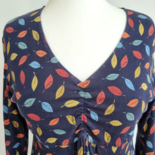 Load image into Gallery viewer, Seasalt Cornwall Tunic Top 16 Leaf Print Navy Smock Blouse Organic Cotton Jersey
