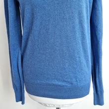 Load image into Gallery viewer, Paul James Cotton Roll Neck Jumper Women’s Small Blue Turtleneck Fine Knit
