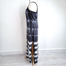 Load image into Gallery viewer, Tie Dye Maxi Dress Large 90 Degree by Reflex Grey White Stretch Cotton Coverup
