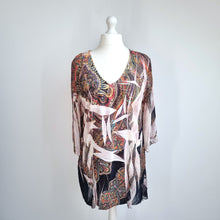 Load image into Gallery viewer, Simply Irresistible Beach Coverup Tunic Dress 2XL Paisley Print Boho Summer Top
