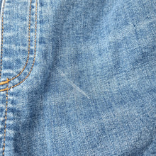 Load image into Gallery viewer, TU Denim Dungarees Cropped UK 14 Blue Casual Wide Leg Raw Hem Overalls Jeans
