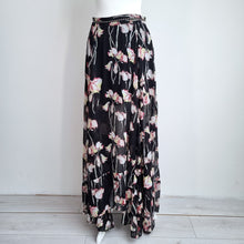 Load image into Gallery viewer, Religion Maxi Skirt Black Dark Floral Studded Floaty Tiered Grunge 10 Small
