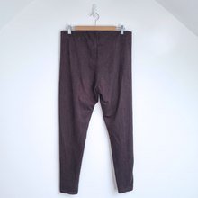 Load image into Gallery viewer, M&amp;S Faux Suede Leggings UK 16 Regular Brown Pull On Stretch Trousers High Rise
