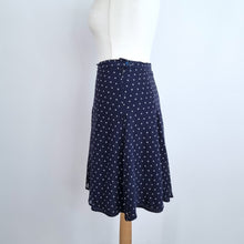 Load image into Gallery viewer, Max Mara Skirt Pleated 100% Silk Navy Blue A Line Floral Print Lined Work 10 12
