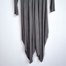 Load image into Gallery viewer, Made in Italy Harem Jumpsuit 10 12 Relaxed Grey Slouchy V Neck Romper Stretch
