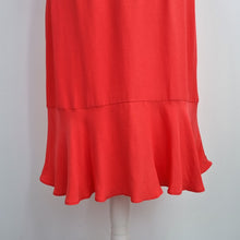 Load image into Gallery viewer, Monsoon Coral Cocktail Dress NEW Size 16 Could Shoulder Frills Lined Midi Party
