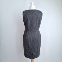 Load image into Gallery viewer, Monsoon Shift Dress Wool Blend UK 12 Sleeveless Grey Lined Work Office Tweed
