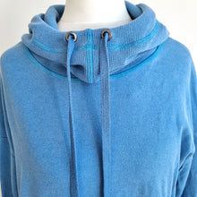 Load image into Gallery viewer, Sweaty Betty Fleece Sweatshirt  UK XS Sky Blue Cowl Pockets Thumbhole Hoodie Top
