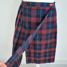 Load image into Gallery viewer, Vintage Essentials Tartan Skirt UK 18 16 14 Pleated Kilt Check Wrap Blue Red
