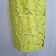 Load image into Gallery viewer, Whistles Midi Skirt Lace UK 6 Neon Yellow Straight Cotton Silk Lined Party
