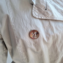 Load image into Gallery viewer, M&amp;S Per Una Trenchcoat Light Gold Metallic Belted Lined Tiered Back Party 14
