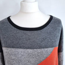 Load image into Gallery viewer, Wallis Jumper Tunic Colour-block Studded Grey Orange Work Office Wool Medium
