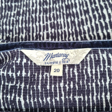 Load image into Gallery viewer, Mantaray Dress Tunic Mini Pockets UK 20 Navy Blue Short Sleeves Woven Lagenlook

