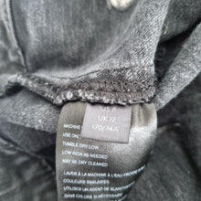 Load image into Gallery viewer, We the Free People Skirt Denim Mini UK 12 Wrap Studs Button Stretch Black Jeans
