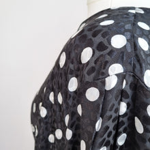 Load image into Gallery viewer, Joe Browns Blouse Polka Dot Plus Size 24 Black Smock Peplum Top Wrap Long Sleeve
