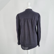 Load image into Gallery viewer, ME+EM Blouse Black Lace Detail Mock Neck Victoriana Long Sleeves Gothic Cotton 8
