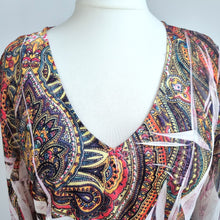 Load image into Gallery viewer, Simply Irresistible Beach Coverup Tunic Dress 2XL Paisley Print Boho Summer Top
