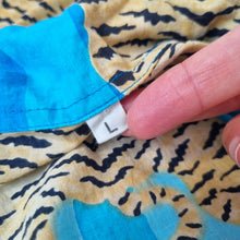 Load image into Gallery viewer, Tibetan Tiger Pyjama Shirt Turquoise Blue Block Print 100% Cotton PJ Top Large
