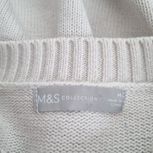 Load image into Gallery viewer, M&amp;S Knitted Tank Top Medium Ivory Cotton Blend Sleeveless Jumper Vest White
