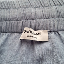 Load image into Gallery viewer, JD Williams Midi Skirt UK 30 Linen Blend Pockets Blue A Line Elasticated Waist
