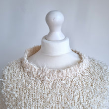 Load image into Gallery viewer, Zara Jumper Cream Textured Chunky Knit Slouchy Extra Long Sleeves Cotton Medium
