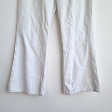 Load image into Gallery viewer, Zara Jeans Off-White UK 14 Kick Flare High Rise Ankle Denim Summer Trousers EU42

