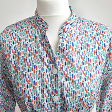 Load image into Gallery viewer, Country Collection Shirt Dress UK 14 Midi Belted Abstract Print Pockets Cotton
