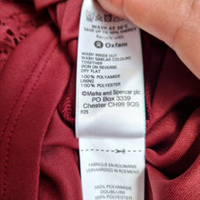 Load image into Gallery viewer, M&amp;S Lace Pencil Skirt Midi UK 16 Burgundy Limited Collection Mulberry Lined Zip
