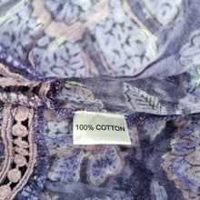 Load image into Gallery viewer, Peony Indian Smock Dress Tunic Floral One Size Purple Mini Cotton Boho Hippie
