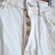Load image into Gallery viewer, We The Free People Jeans Ripped Off-White Ankle W26 Wide Leg Button High Rise

