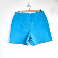 Load image into Gallery viewer, Vintage St Michael Denim Shorts UK 18 Fits 14 Turquoise Blue Stretch M&amp; Mom 90s
