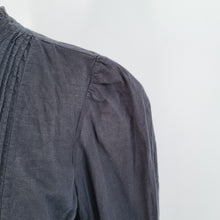 Load image into Gallery viewer, ME+EM Blouse Black Lace Detail Mock Neck Victoriana Long Sleeves Gothic Cotton 8
