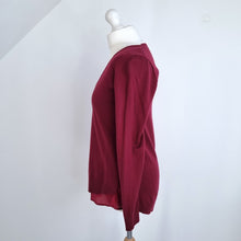 Load image into Gallery viewer, Comptoir des Cottoniers Jumper Maroon Red Layered Look Silk Cami Detail Medium
