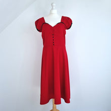 Load image into Gallery viewer, Lindy Bop Dress Red  Midi A Line Occasion Party Retro Rockabilly 50s Stretch 14
